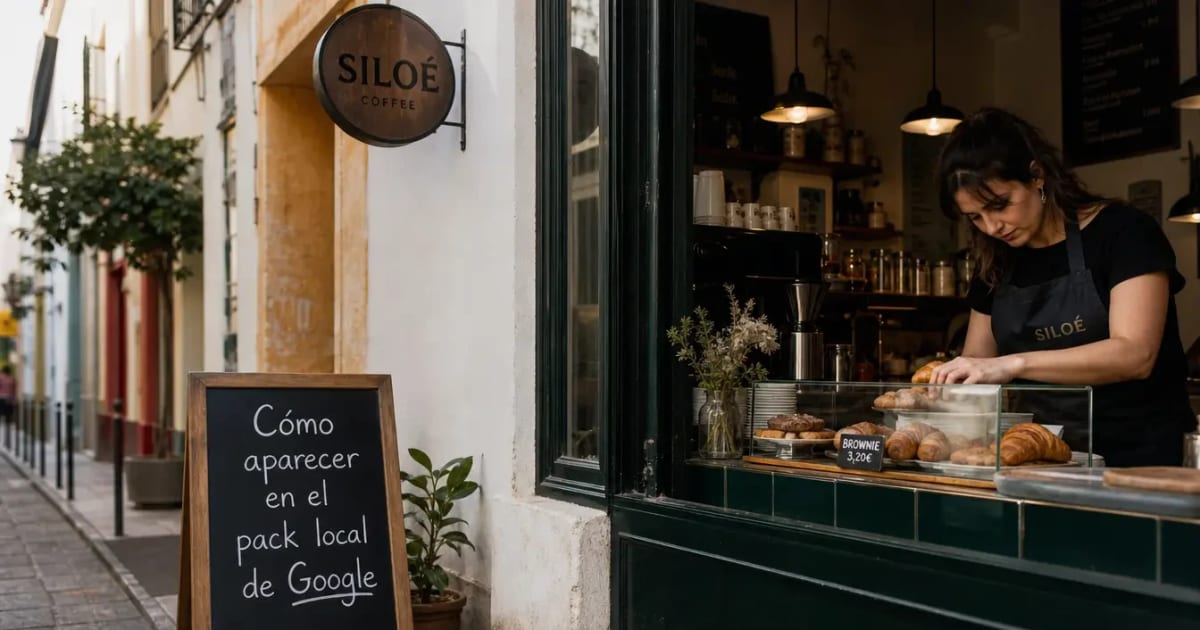 Negocio local optimizando su ficha de Google para aparecer en el pack local