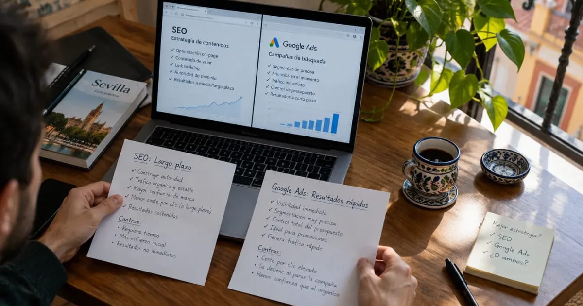 Comparación entre invertir en SEO o en Google Ads para captar clientes